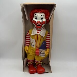 VTG 1978 Hasbro Ronald McDonald Doll w/ Original Box Whistle & Pull Grimace READ